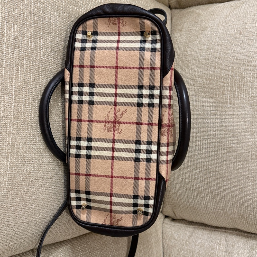 Burberry Beige and Brown Check Shoulder Bag - Picture 11 of 16